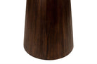 Detail van houten eettafel Congo met ronde vorm