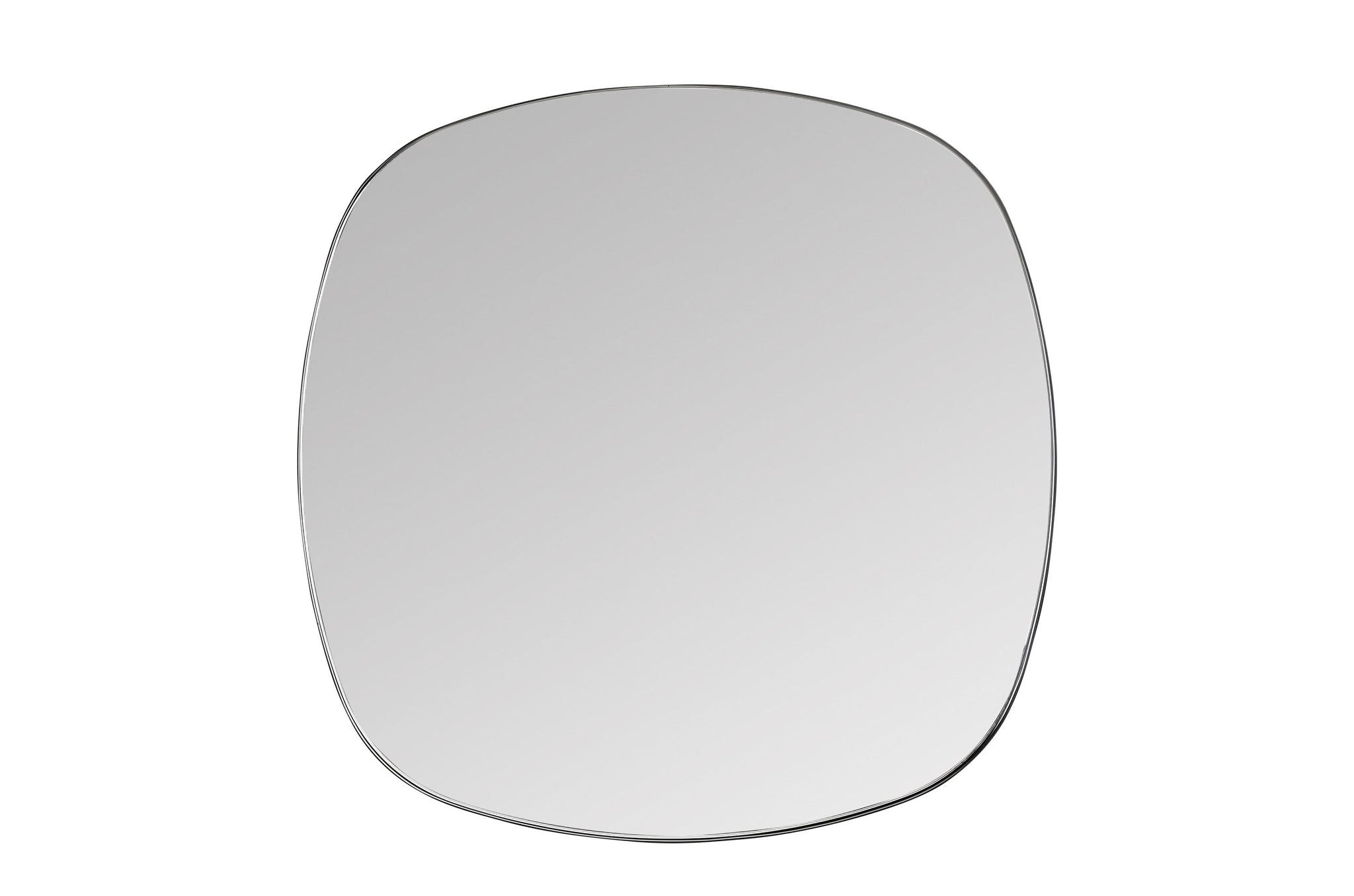 Organische spiegel met zwart messing frame.