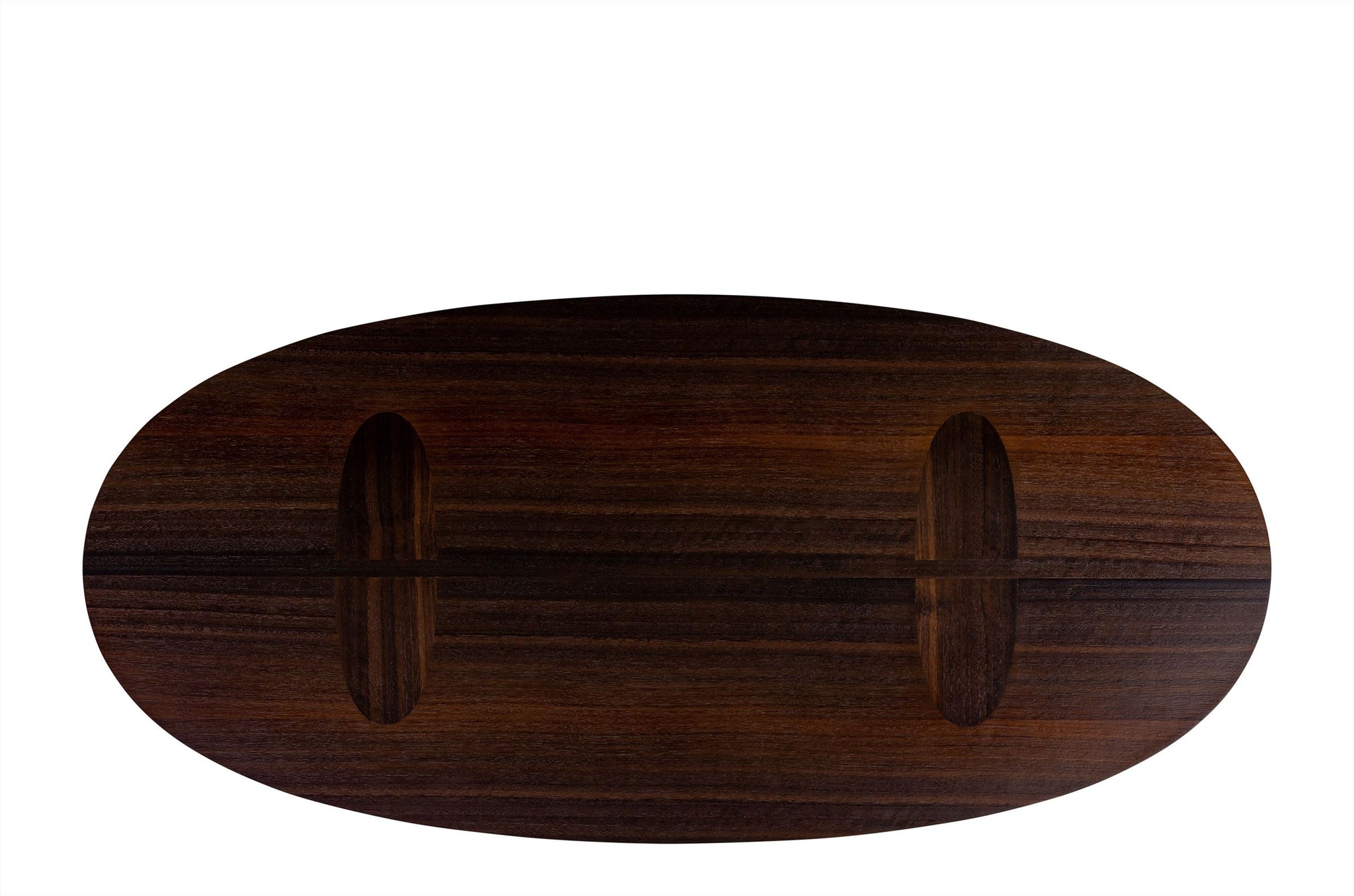 Salontafel Durban Large met ovale top en sculpturale houten basis