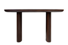 Design consoletafel in donkerbruin eucalyptusfineer met natuurlijke nerfstructuur – Durban
