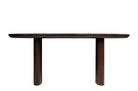 Design consoletafel in donkerbruin eucalyptusfineer met natuurlijke nerfstructuur – Durban