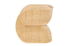 Fauteuil Fole met golvende lijnen en natuurlijk rattan vlechtwerk