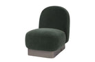 Fauteuil Gabriel met donkergroene Merino-stof en stalen basis