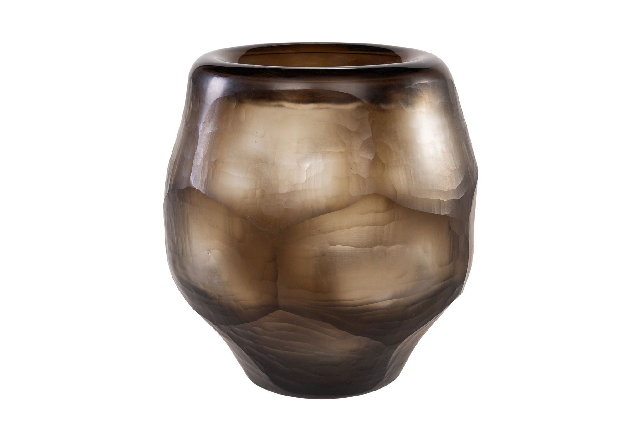 Ambachtelijke vaas van massief glas met zacht kleurverloop