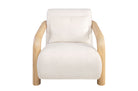 Fauteuil Goma in off-white stof met licht mindihouten frame