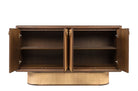 Natuurlijk houten dressoir Granada met rotan fronten en roasted coffee frame.