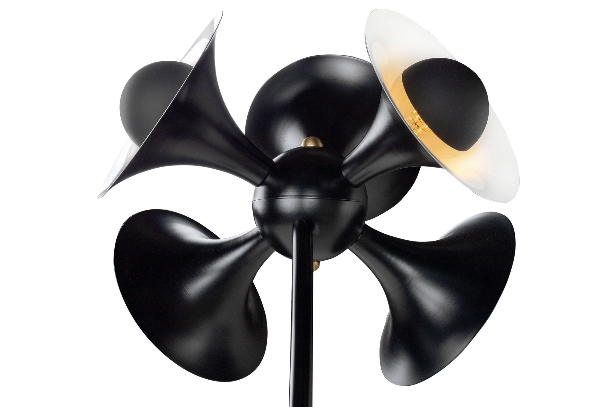 Dimbare vloerlamp Jazz met grafisch ontwerp en marmeren basis