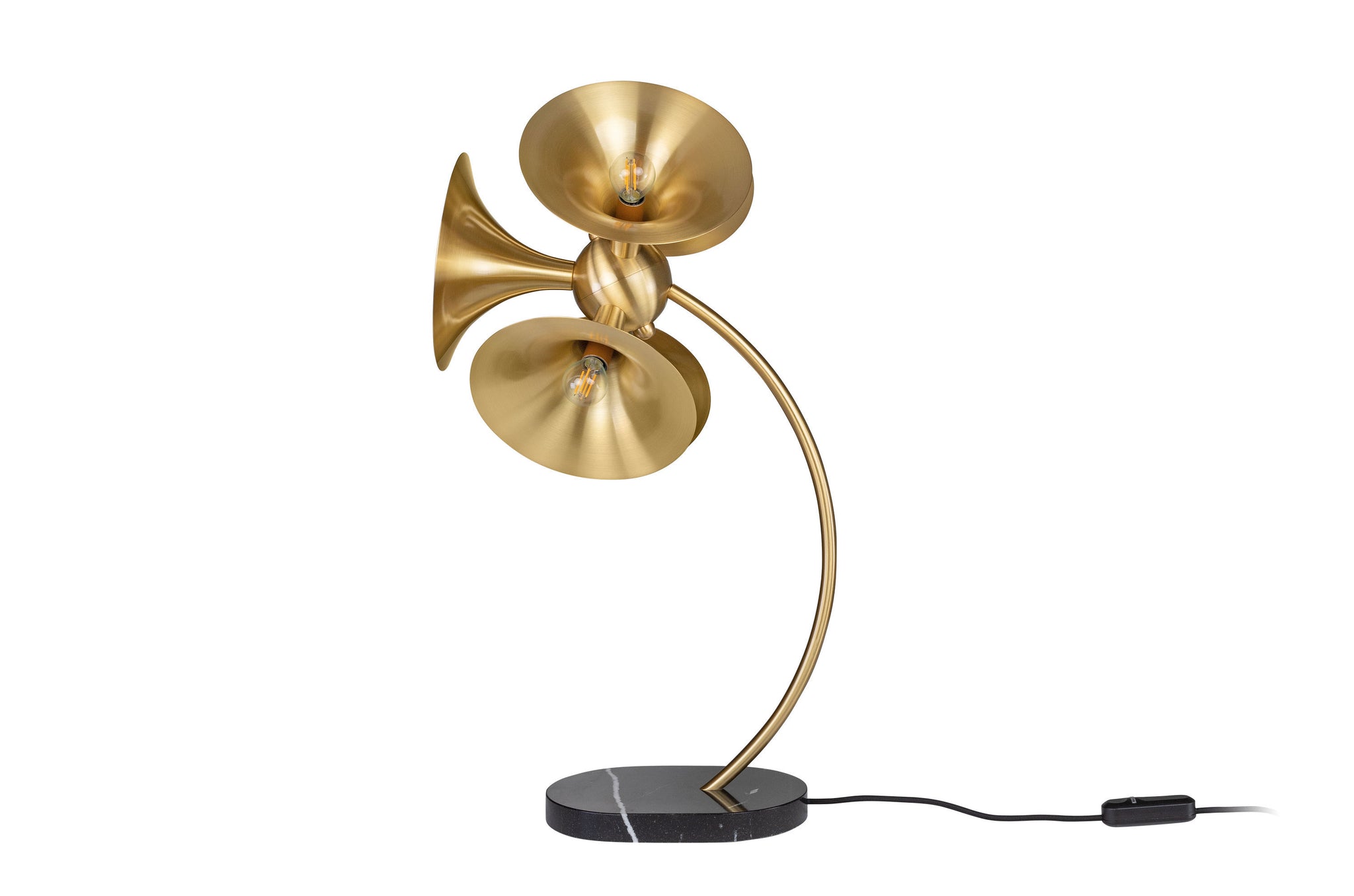 Tafellamp Jazz van Versmissen in geborsteld messing met marmeren voet