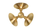Sculpturale wandlamp in brushed brass met drie lichtpunten – Jazz van Versmissen