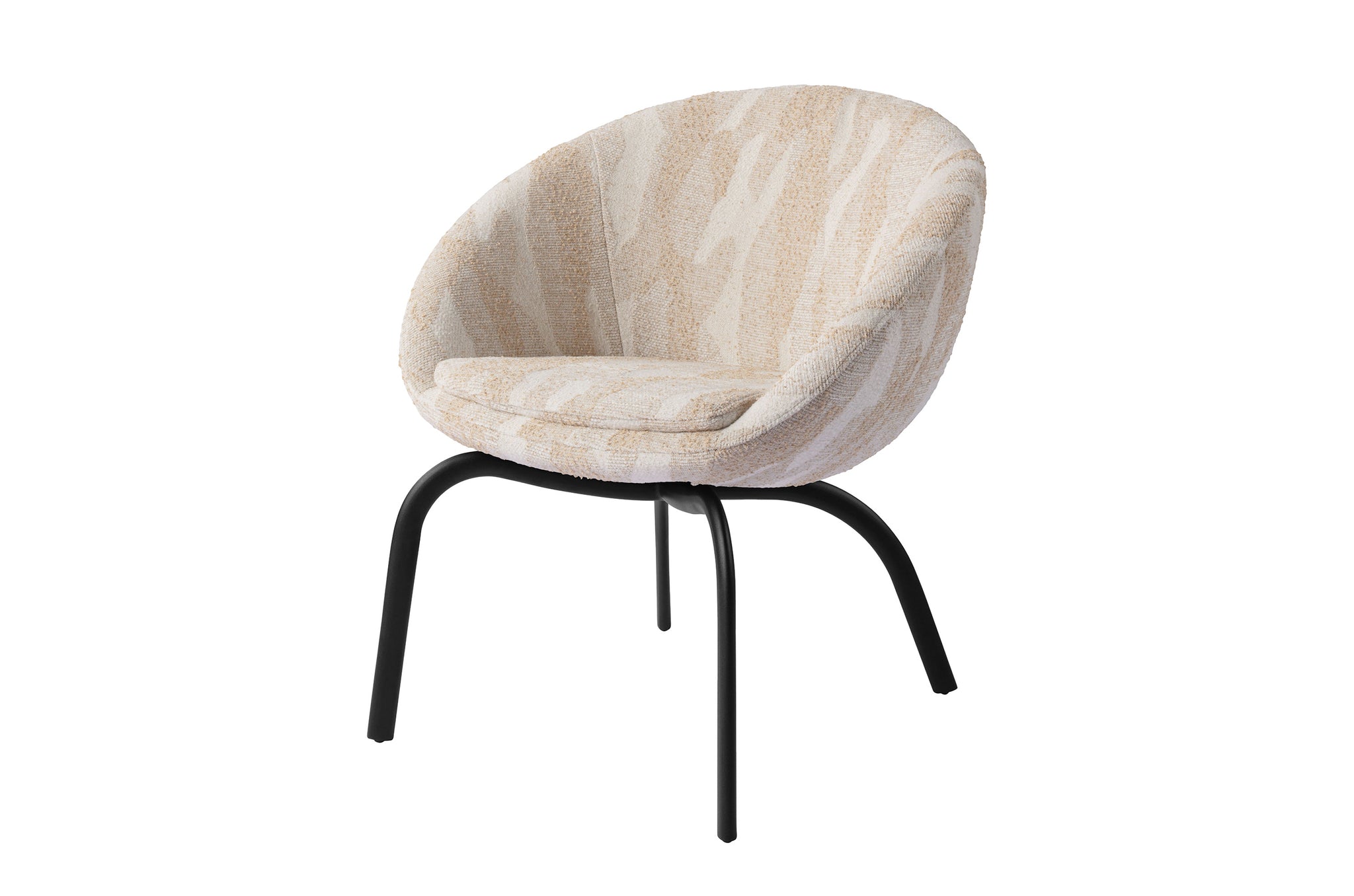 Eetkamerstoel Joe Novus 07 met licht gemêleerde stof en zwart metalen onderstel