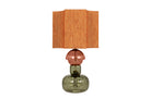 Tafellamp Josephine – Shade 81 van Versmissen met oranjebruine kap en gekleurd glas
