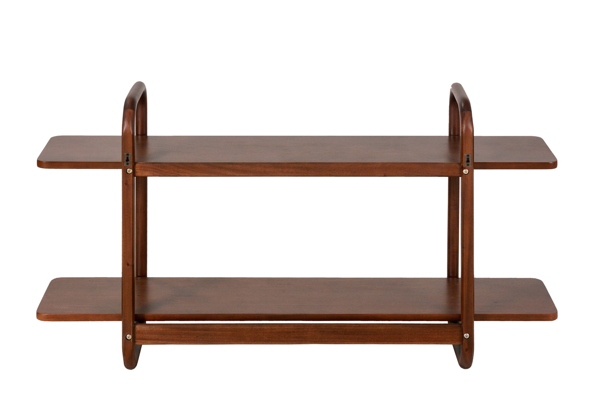 Luxe houten wandrek Khami L van Versmissen, ruimtelijk ontwerp in warme houttint voor woonkamer of kantoor.