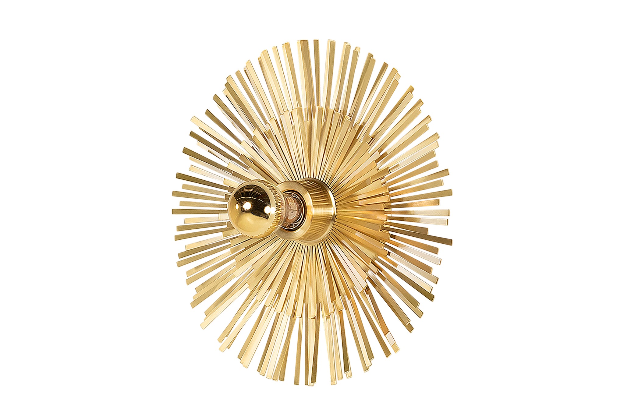 Ronde messing wandlamp met moderne, sculpturale uitstraling – Versmissen Lafayette