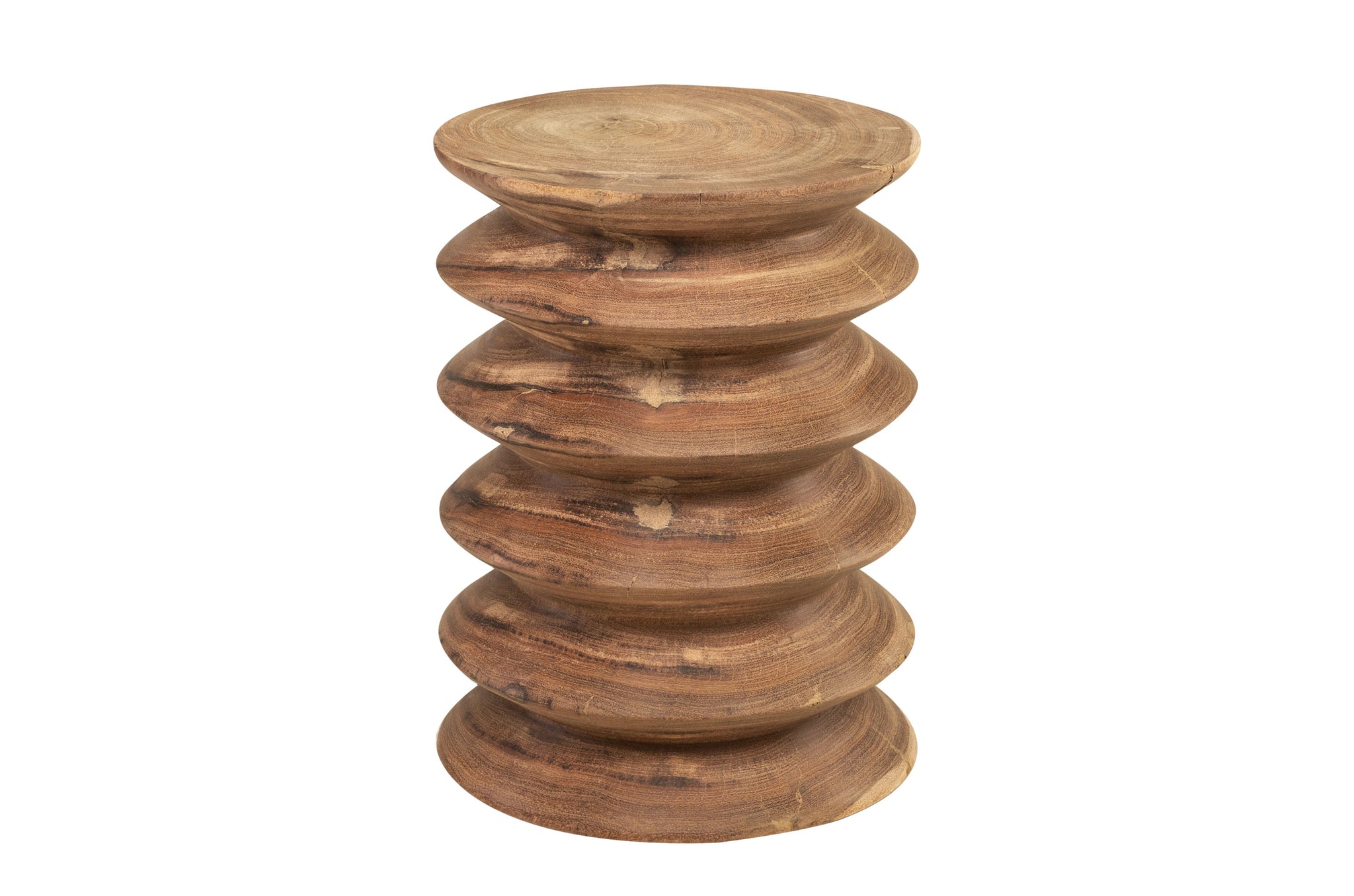 Bijzettafel Bando van dimb-hout met natuurlijke finish en sculpturale vorm