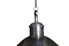 Detail van hanglamp Lisbon met Antique Silver afwerking en metalen kap