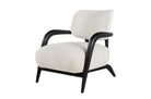 Moderne loungefauteuil met gebogen armleuningen en zachte kussens