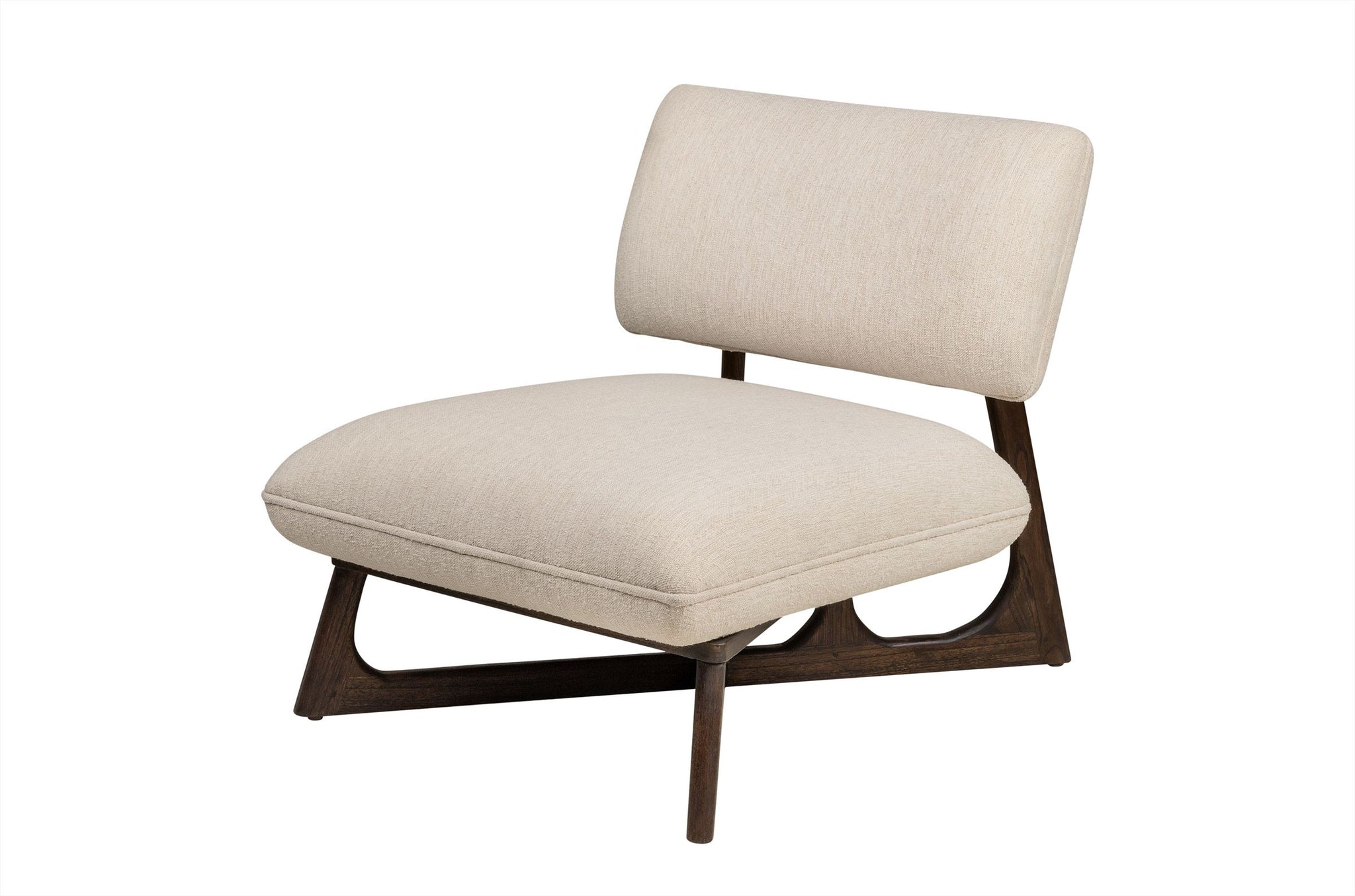 Loungefauteuil Londa in natuurlijke Sesam-kleur met open rugontwerp