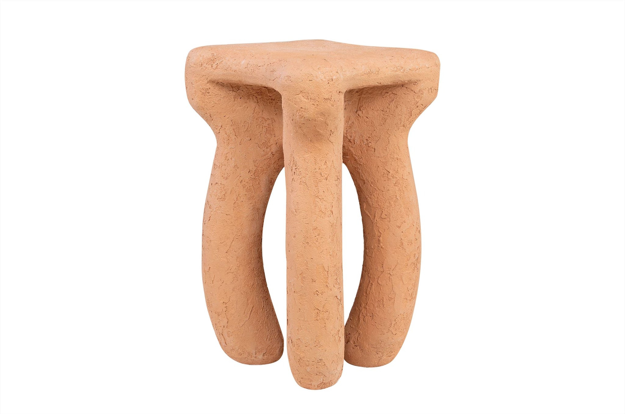 Bijzettafel Loon – terracotta tafeltje met zachte, ronde lijnen.