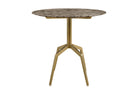 Ronde eettafel met bruin marmer en gouden poten – Razor Small