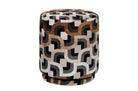 Ronde poef in bruin en beige patroon – Madison Chain
