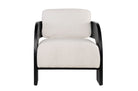 Fauteuil Maravi in off white met donker houten frame