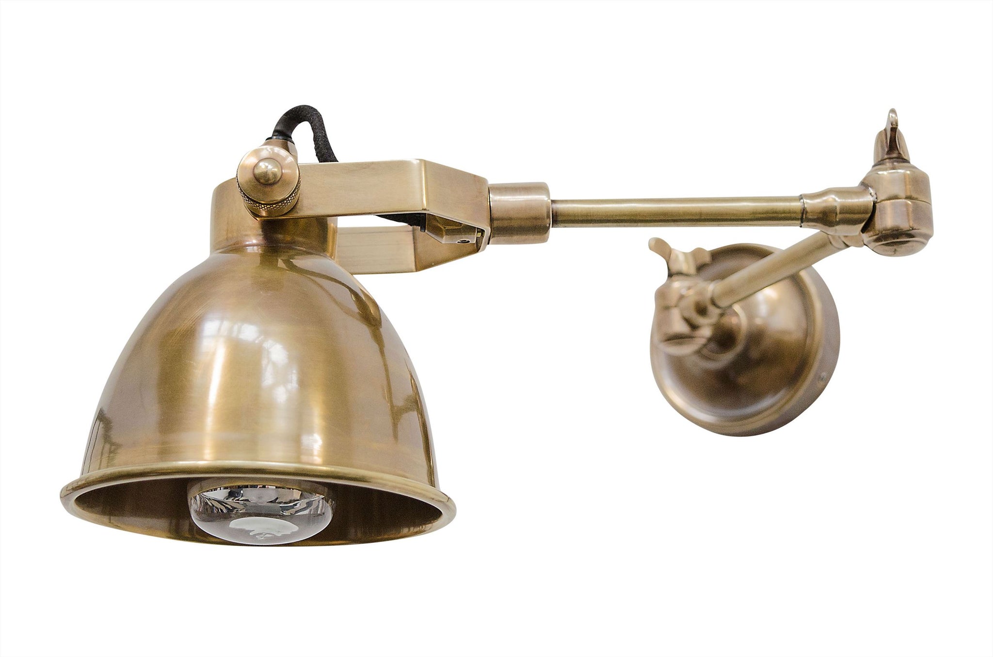 Wandlamp in antiek messing met draaibare arm en tijdloos design – Versmissen Maxim Swing