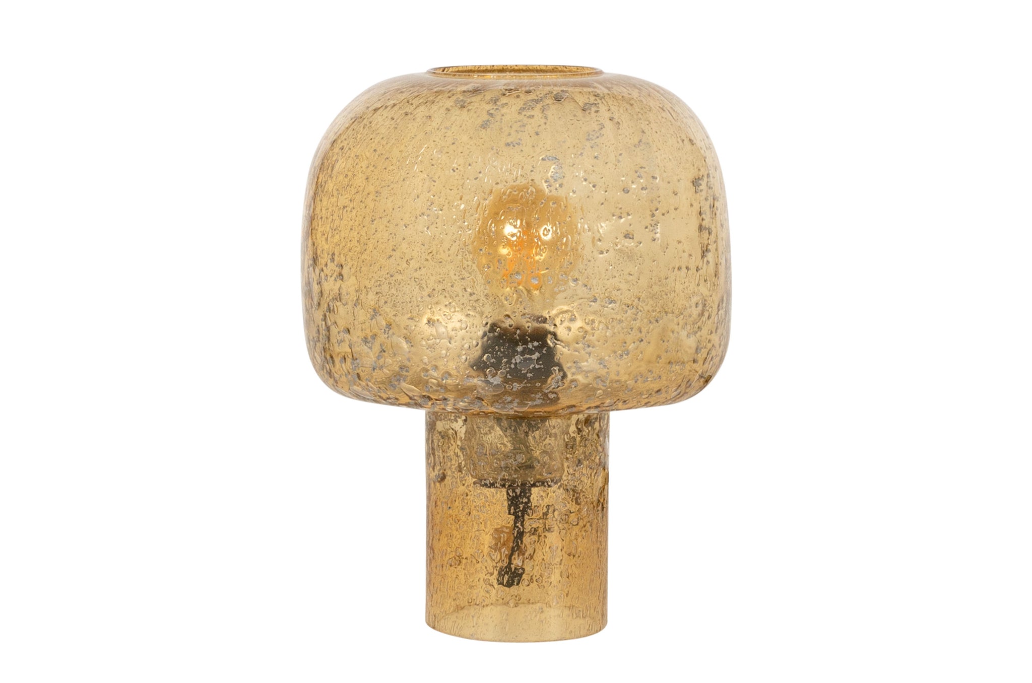 Tafellamp Mushroom Amber van Versmissen in mondgeblazen vulkanisch glas