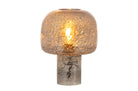 Detail van tafellamp Mushroom met smoked grey glas en zichtbare textuur