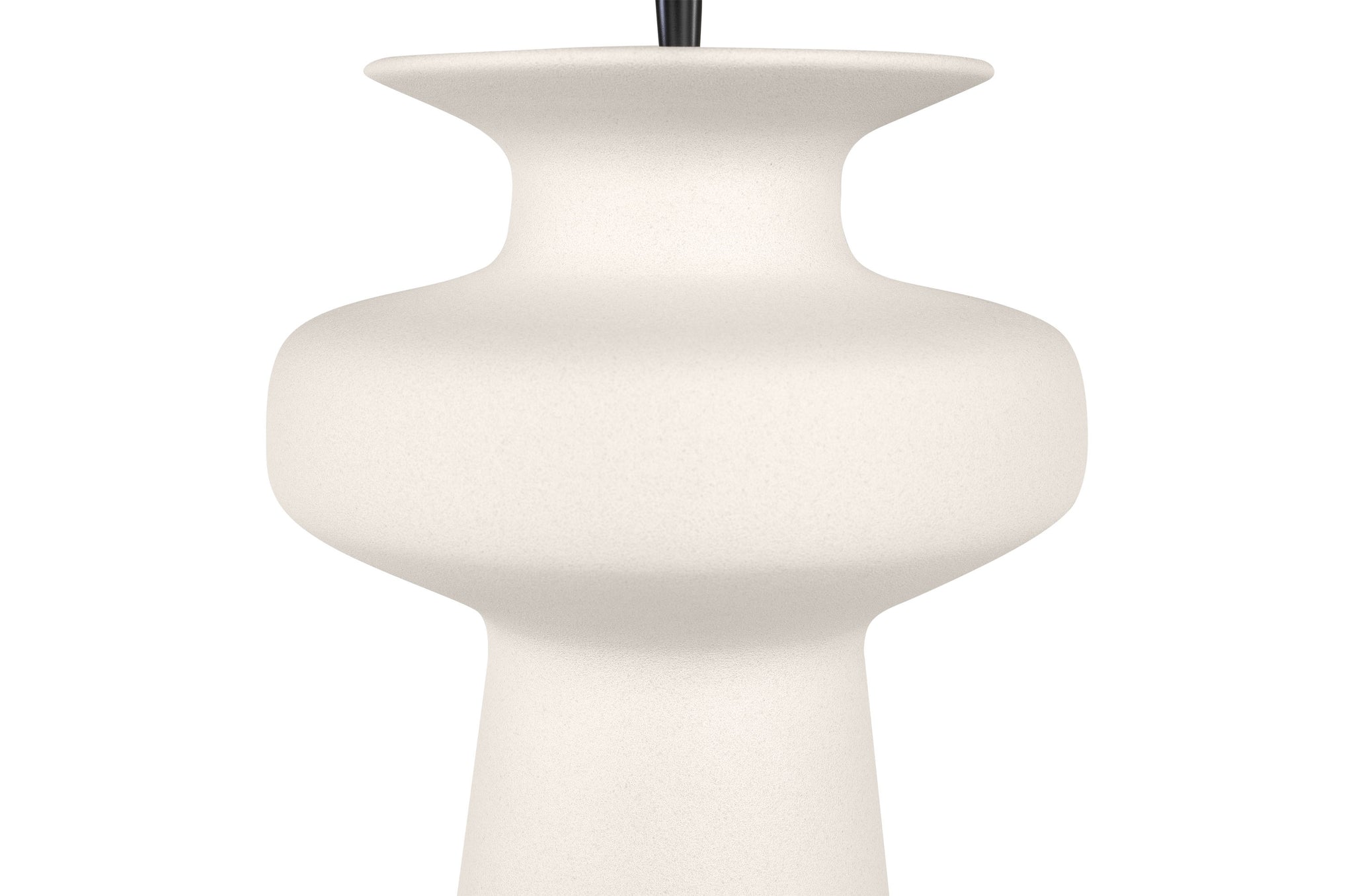 Detail van tafellamp Nash met keramische basis en matte afwerking