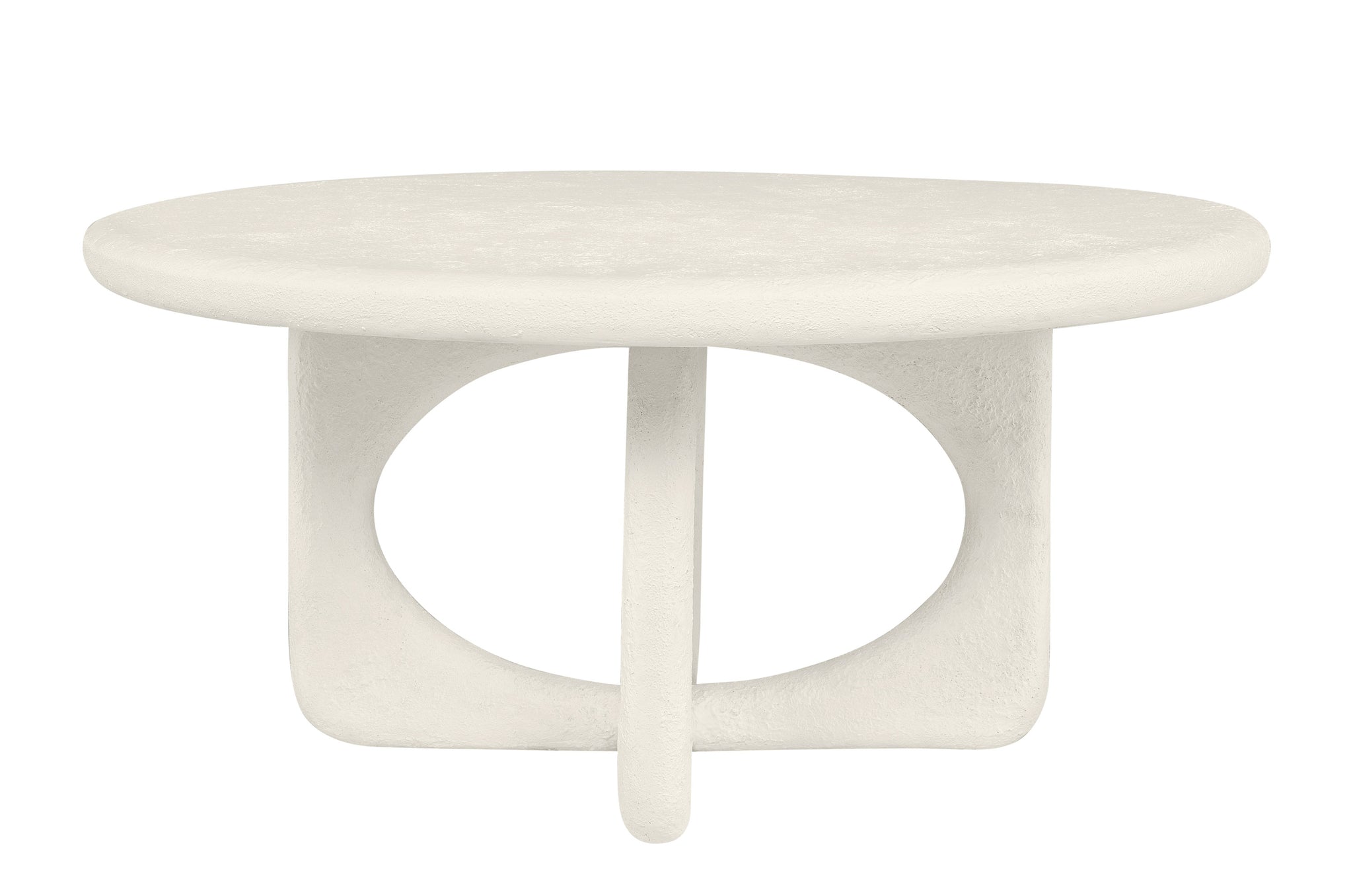 Moderne off-white salontafel met organische vormgeving