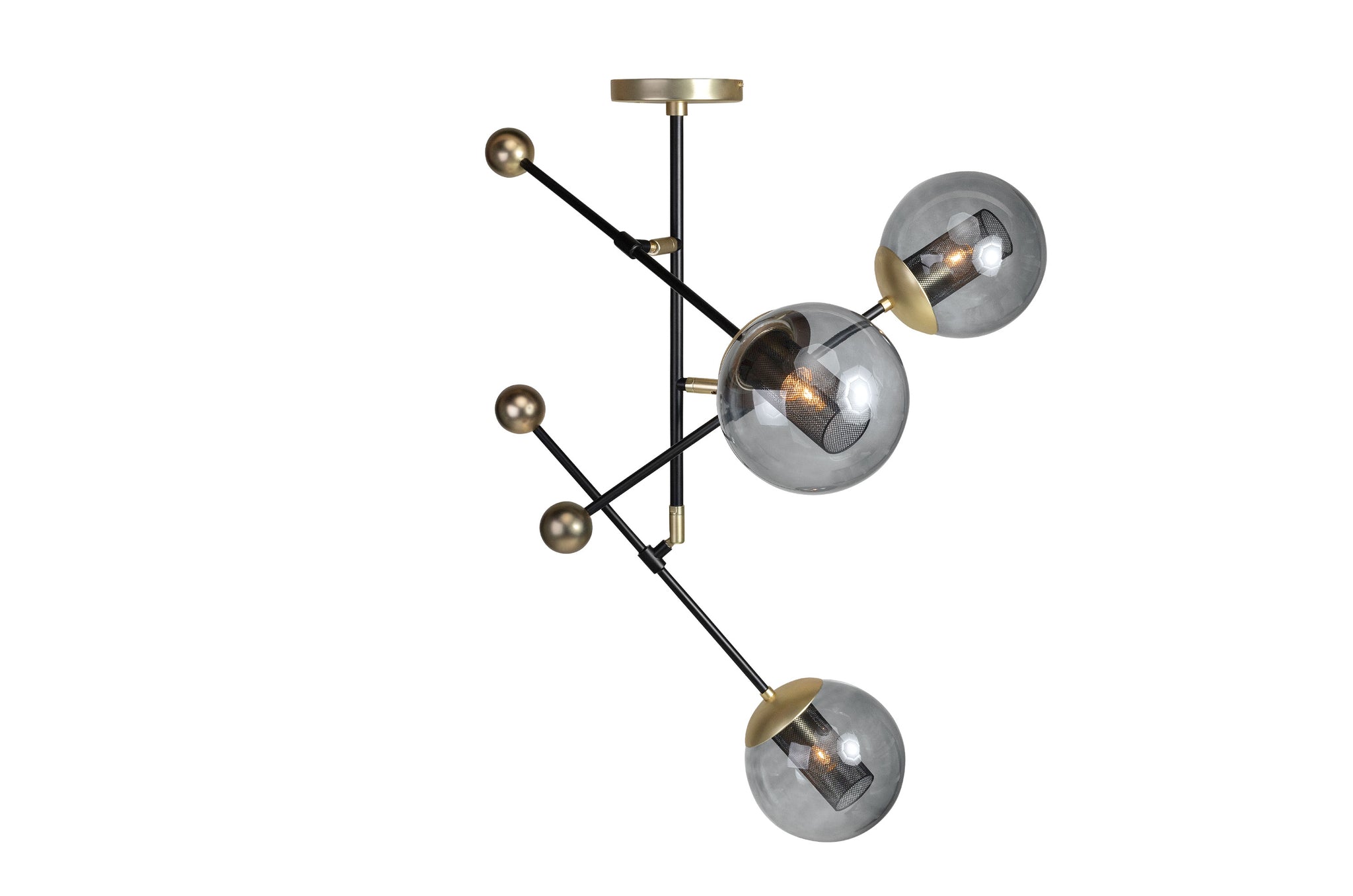 Hanglamp Orbit van Versmissen met smoked glass en zwart gepoedercoat frame