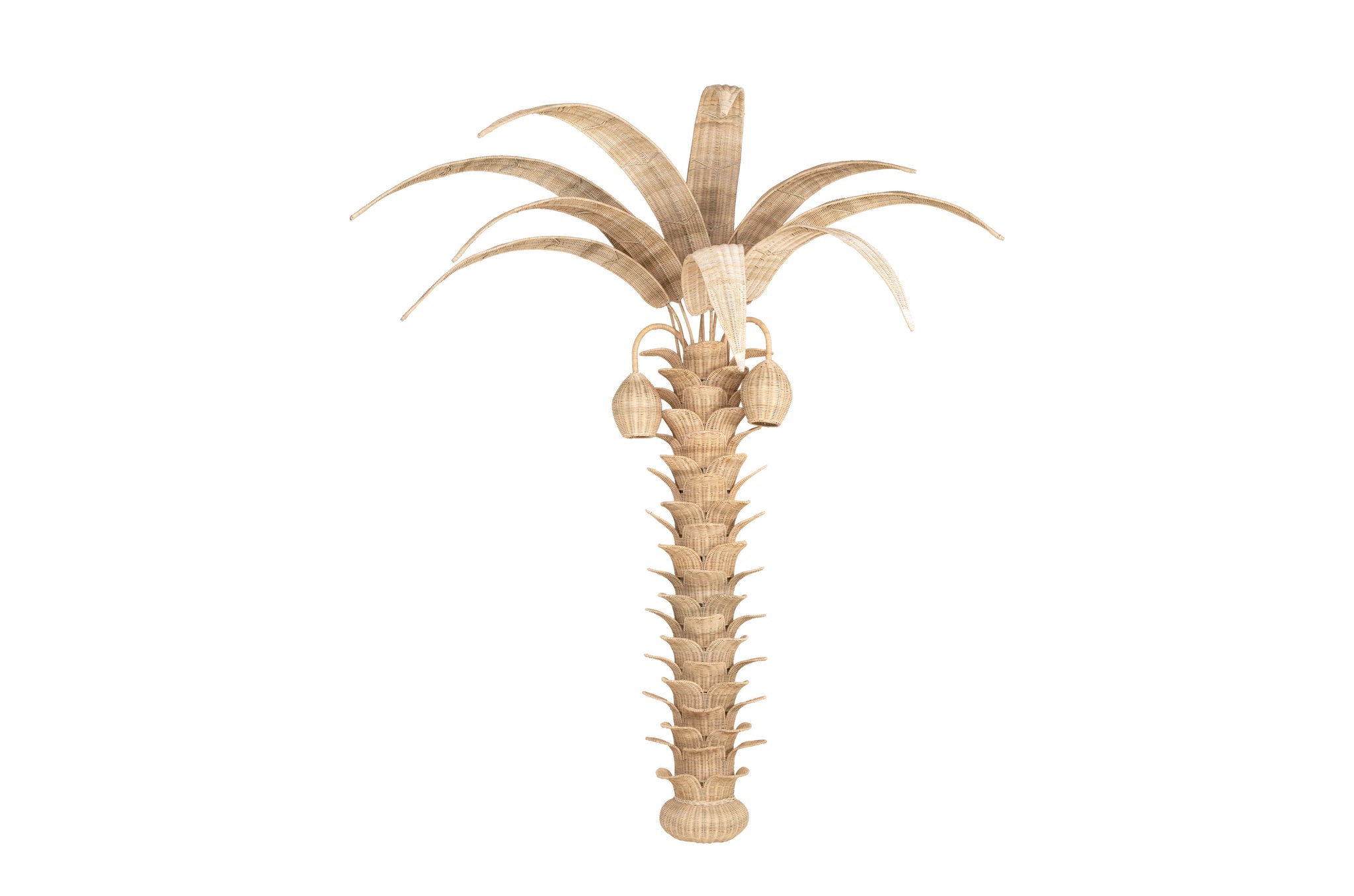 Wandlamp Palm Tree van Versmissen in handgevlochten rotan, 220 cm hoog