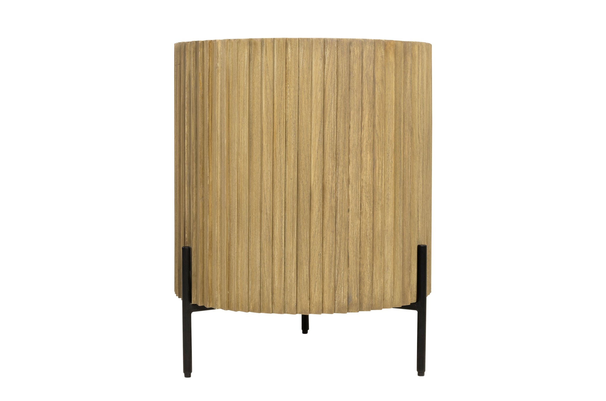 Bijzettafel Pogoro van Versmissen in beukenhout met zwart metalen frame