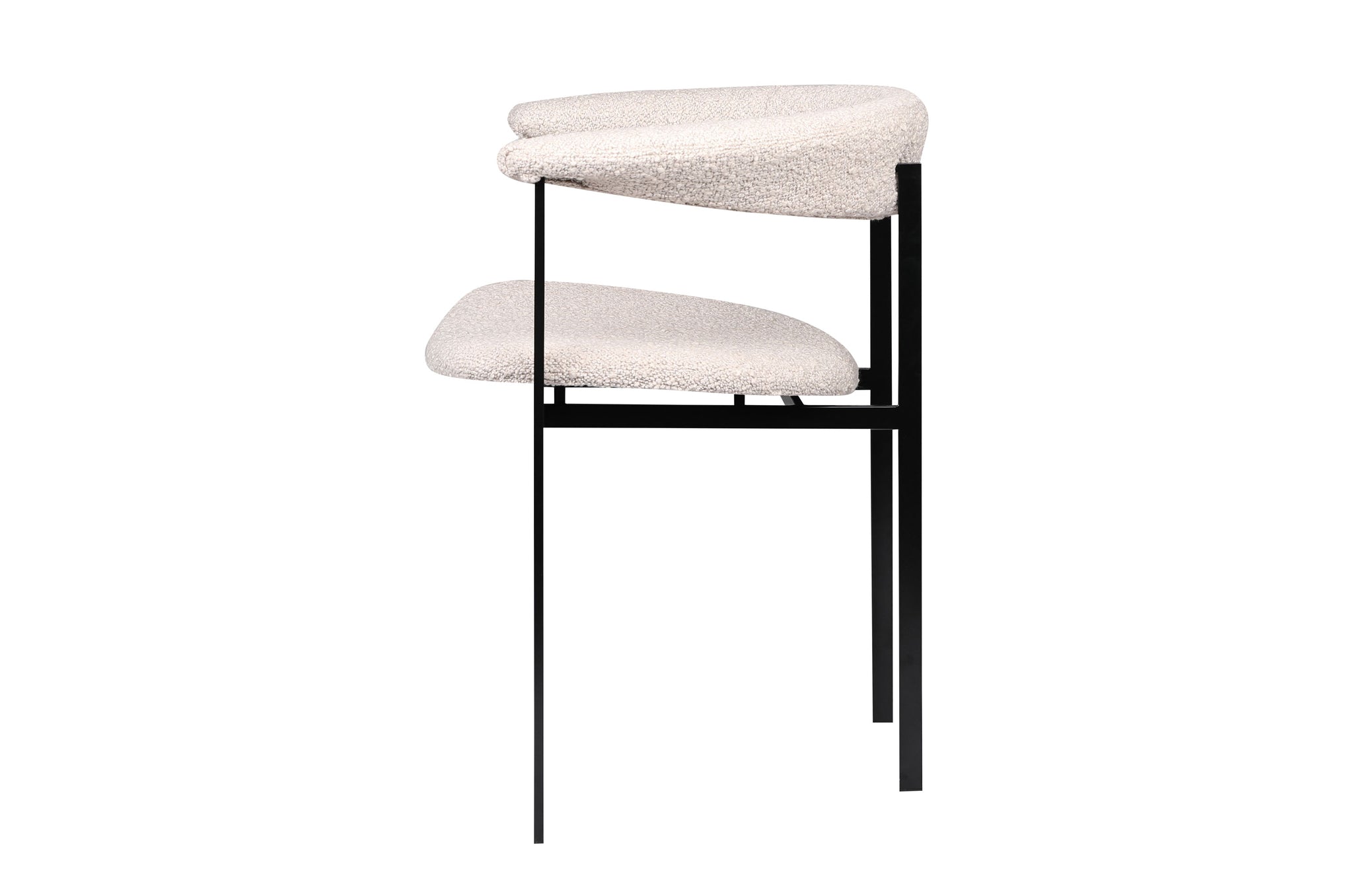 Portobello stoel bekleed met Knot Sand en slank zwart frame