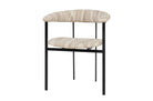 Eetkamerstoel Portobello met Scape Sand-stof en zwart metalen frame