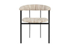 Moderne design eetkamerstoel in zandkleurige Scape-bekleding