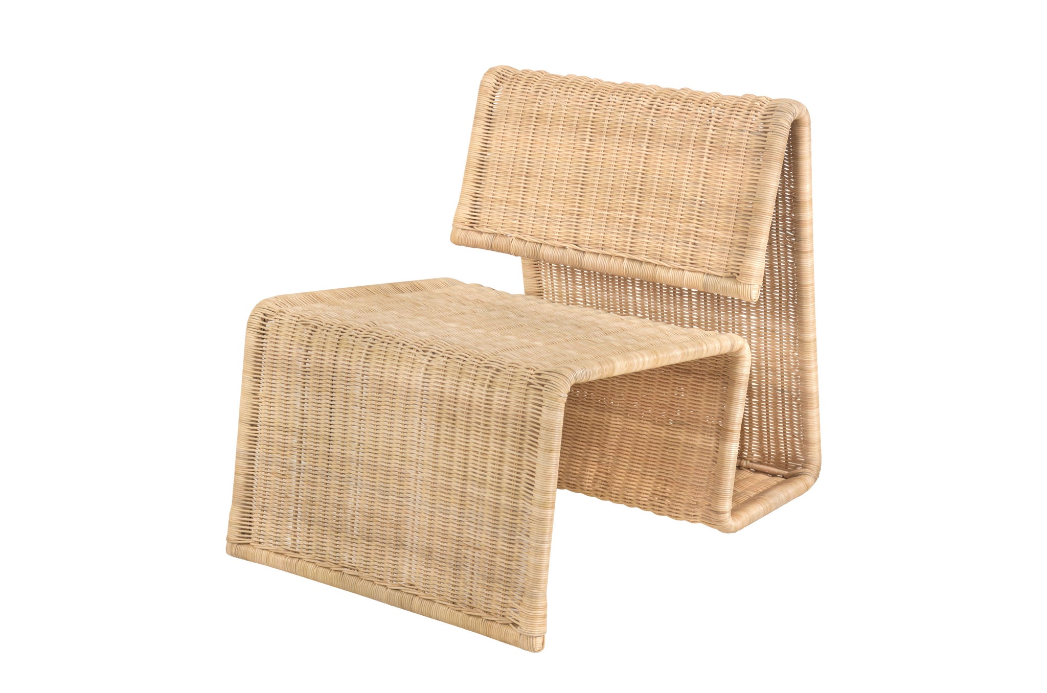 Fauteuil Ribbon van natuurlijk rotan met gevouwen silhouet