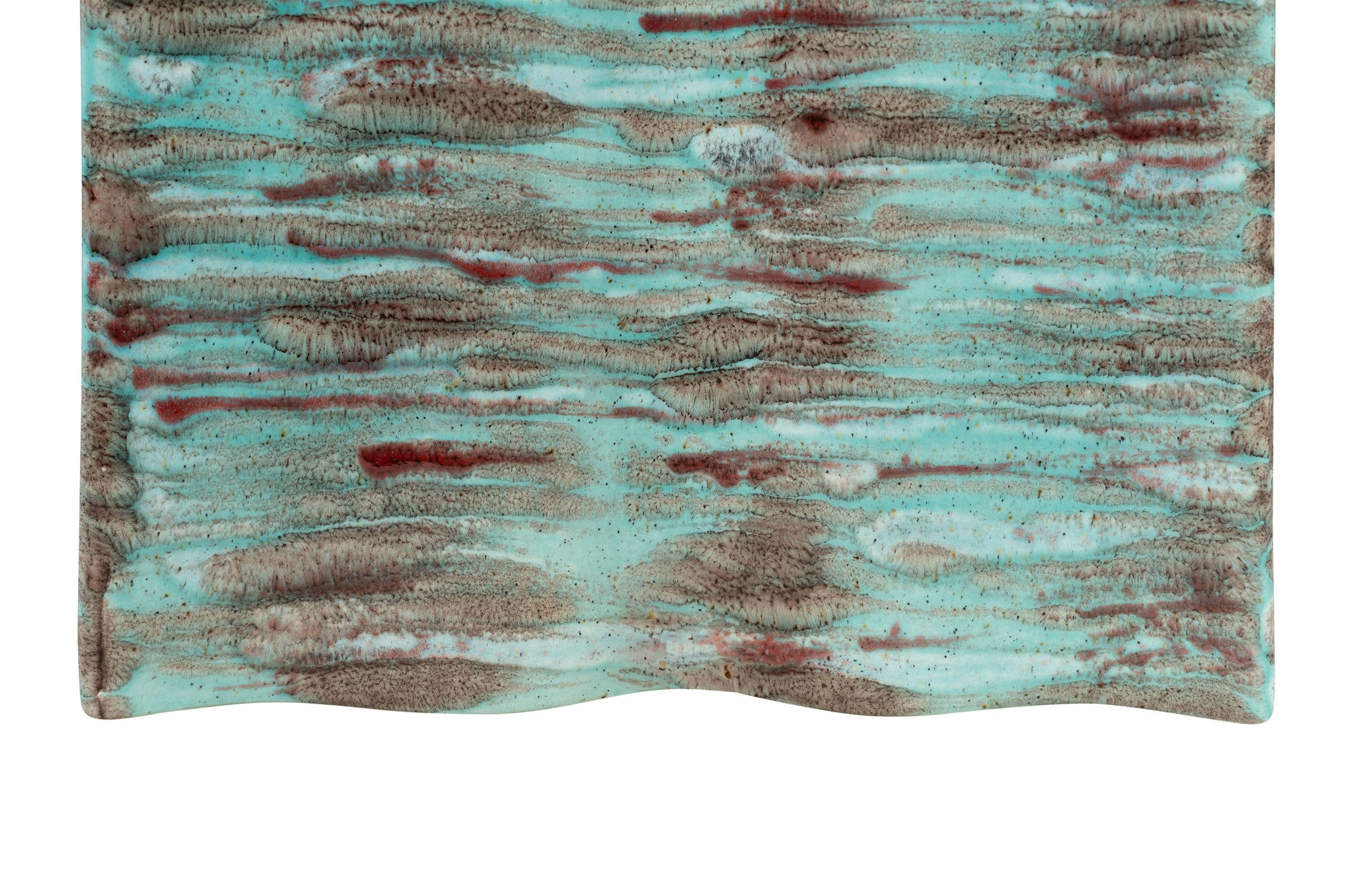 Detail van vaas Ripple met ambachtelijke textuur en kleurvariaties