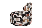 Compacte swivel fauteuil met rockingmechanisme en expressieve Ays-print