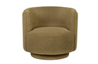 Fauteuil Savoy Swivel in groene Knot Forest-stof met ronde vormen