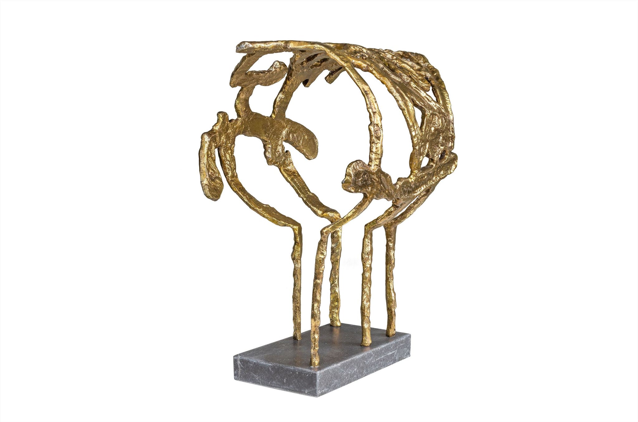 Sculptuur Savage Wave in aluminium en marmer met lichte, open structuur.