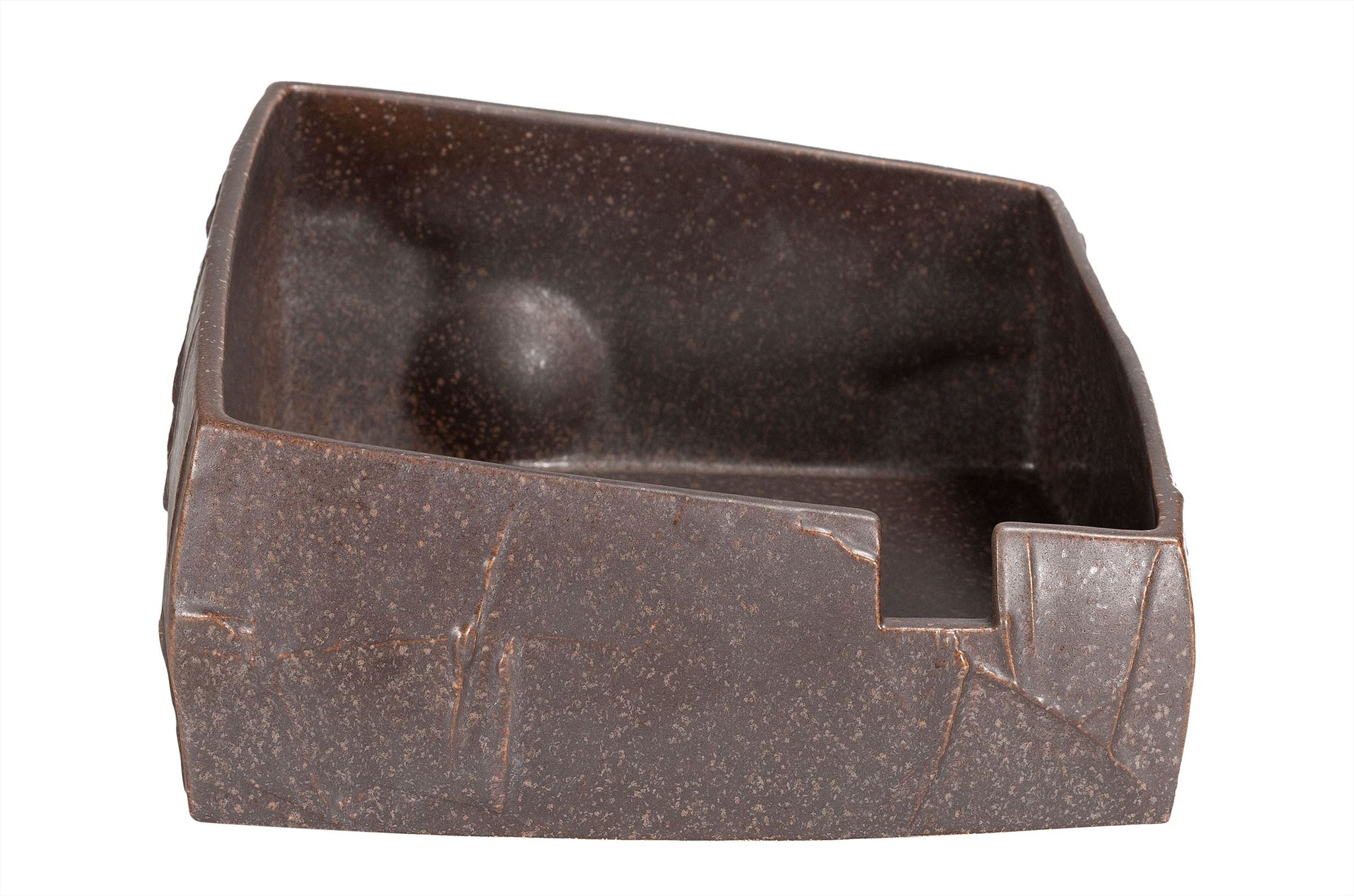 Bruine handgemaakte Shali Bowl Small van aardewerk