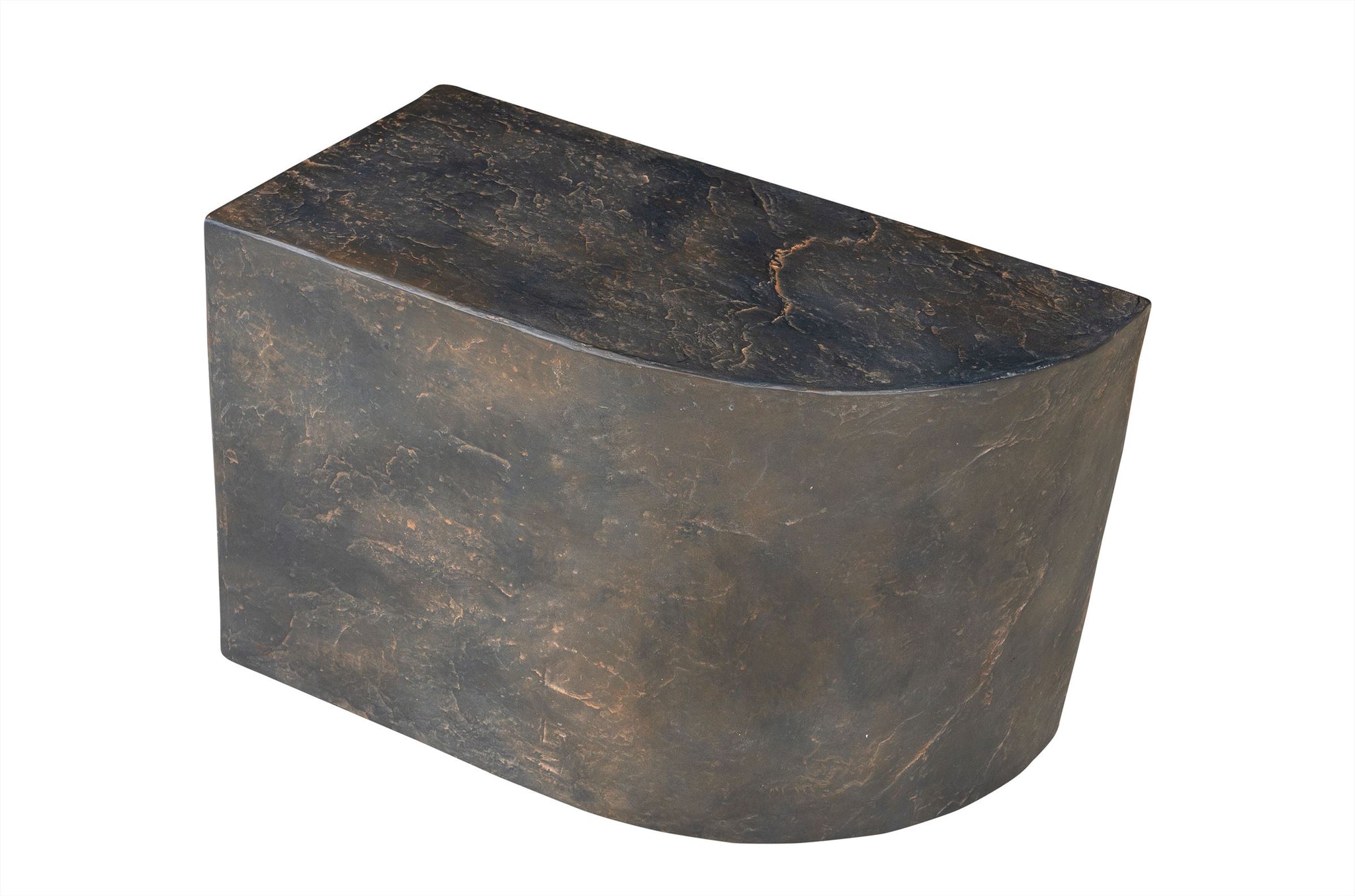 Bijzettafel Slay Element Straight in brown slate afwerking van GRC.