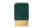 Groene velvet poef Stella met shiny gouden voet