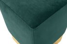 Luxe groene velvet poef met goudkleurige sokkel – model Stella