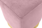 Luxe roze velvet poef met gouden sokkel – model Stella