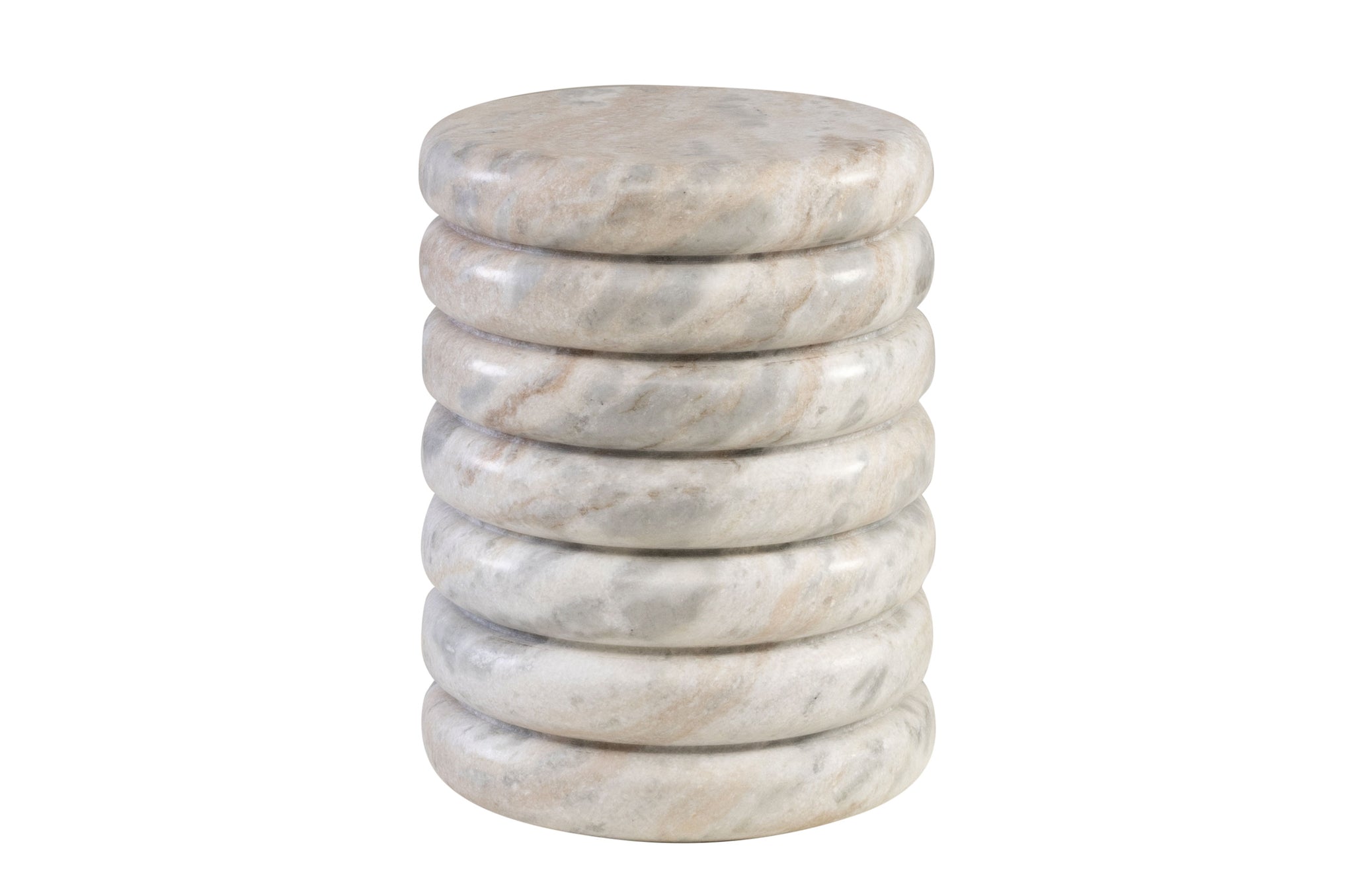 Bijzettafel Bibendum van Toronto-marmer met gestapelde ronde vormen