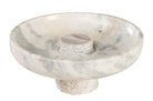 Luxe natuurstenen schaal met zachte beige-grijze marmertekening.
