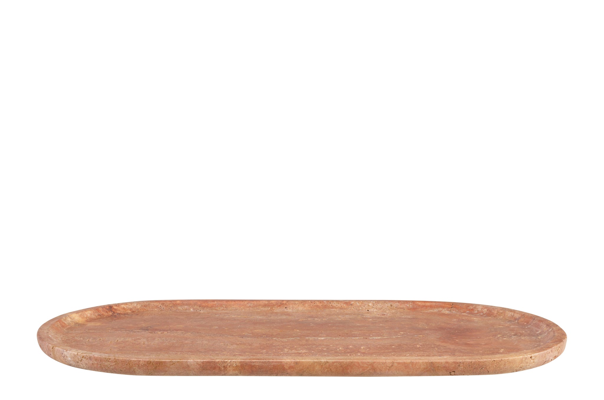 Travertijn tray in warme terracotta tinten, medium formaat.