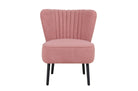 Fauteuil Twiggy in Pink Dolly met verticale stiksels en zwarte poten